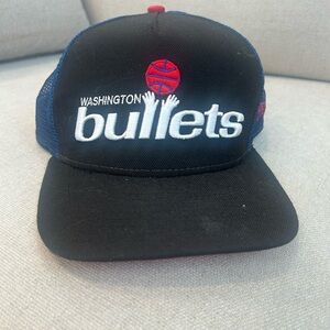 Washington Bullets New Era Black and Blue Cap Hardwood Classics mesh hat